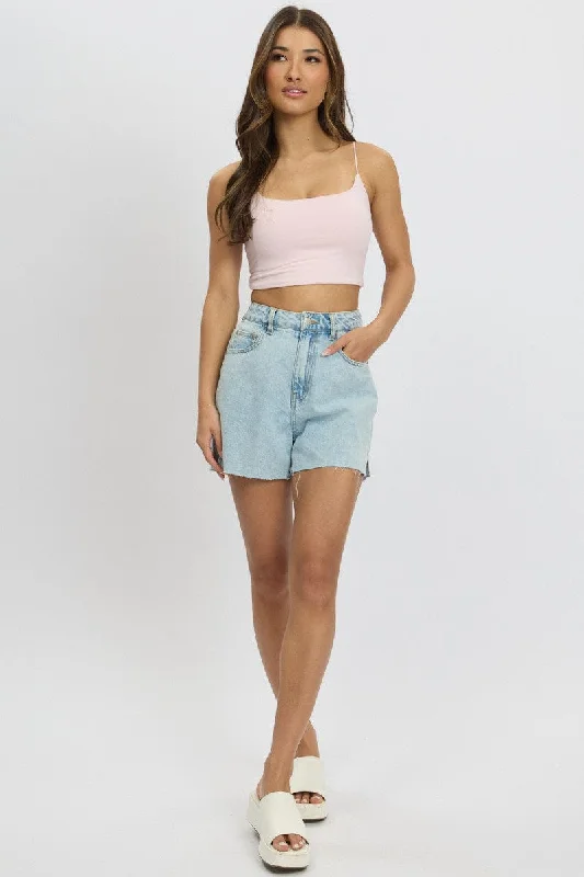 Denim Relaxed Short Long Line