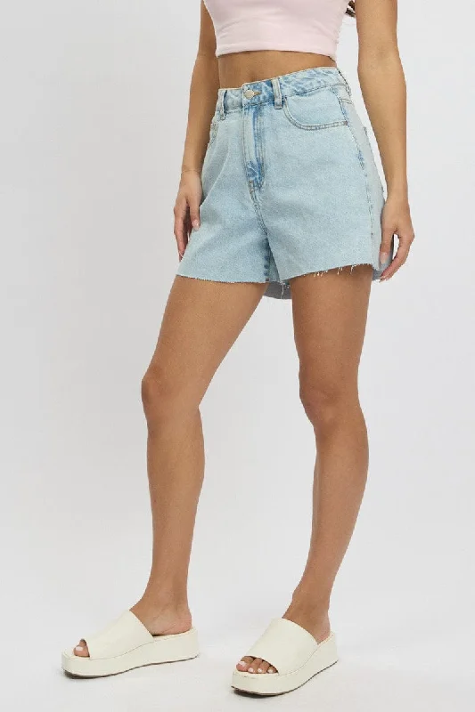 Denim Relaxed Short Long Line