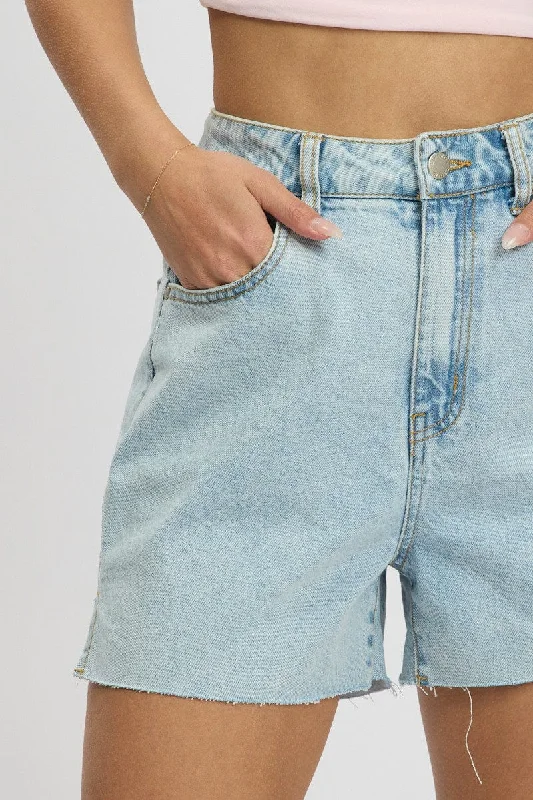 Denim Relaxed Short Long Line