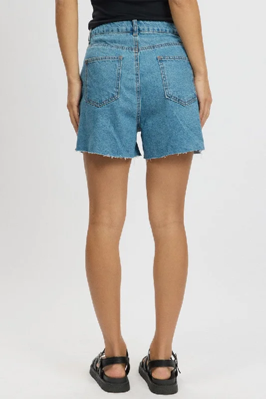 Denim Relaxed Short Longline