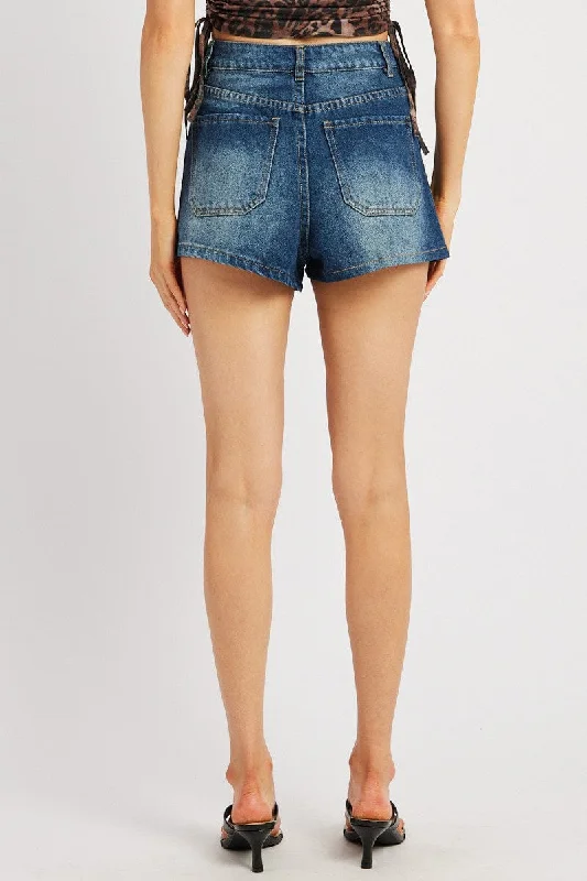 Denim Skort Low Rise