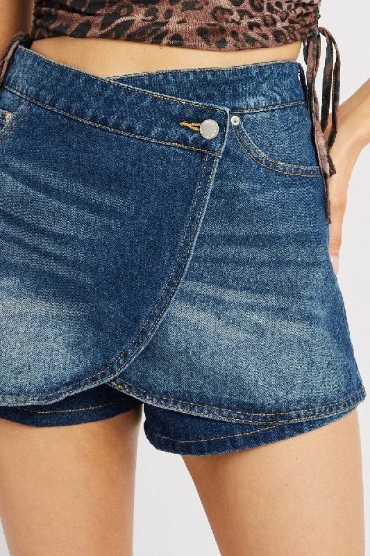 Denim Skort Low Rise