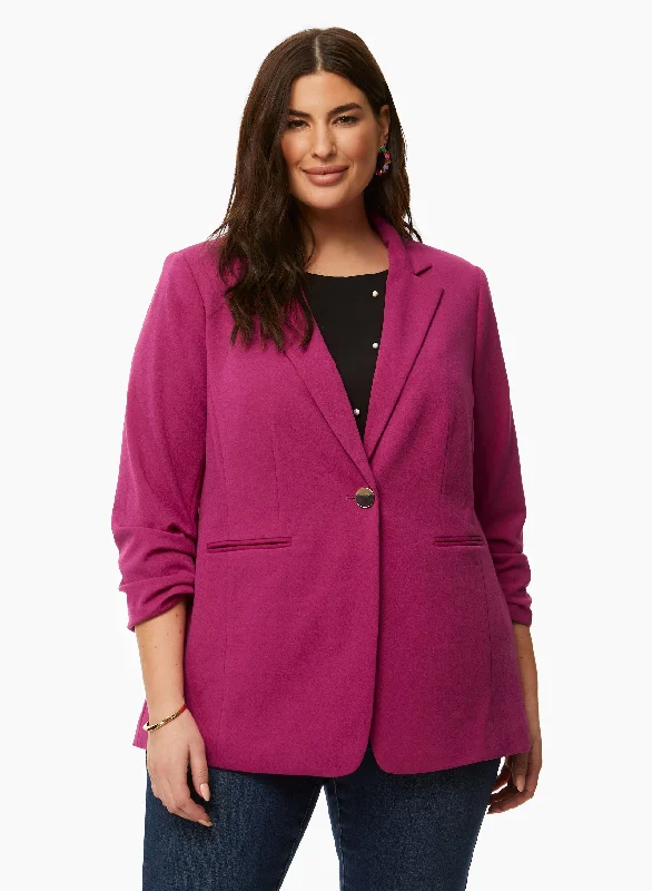 Gathered Sleeve Blazer