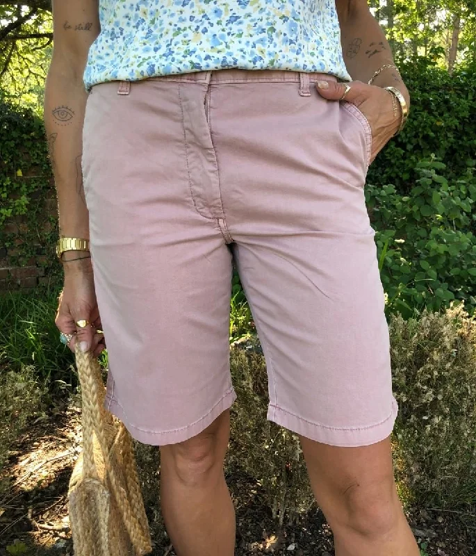 Pink High Waisted Chino Shorts