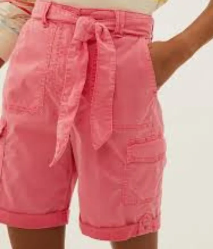 Pink Long Cargo Shorts