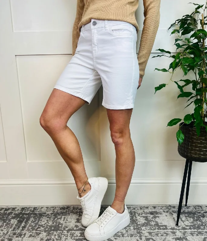 White Cotton Rich Shorts