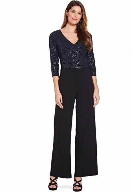 women's chiffon dressesAdrianna Papell AP1E206289 Long Formal Sequins Pant Suit