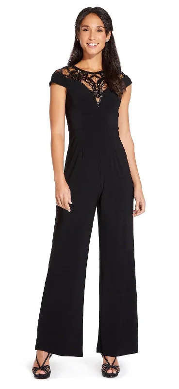 women's maxi dressesAdrianna Papell AP1E206569 Short Sleeve Formal Beaded Pant Suit