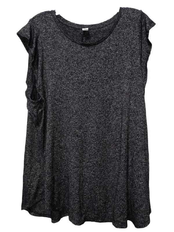 women's ethical fashion dressesBlack & Grey Blouse Sleeveless Old Navy, Size Xl