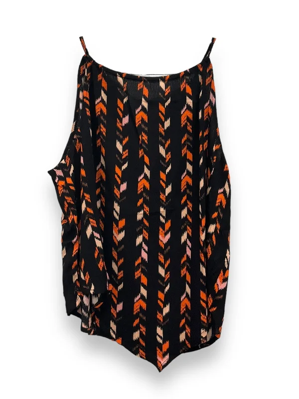 women's work dressesBlack & Orange Blouse Sleeveless Savanna Jane, Size S