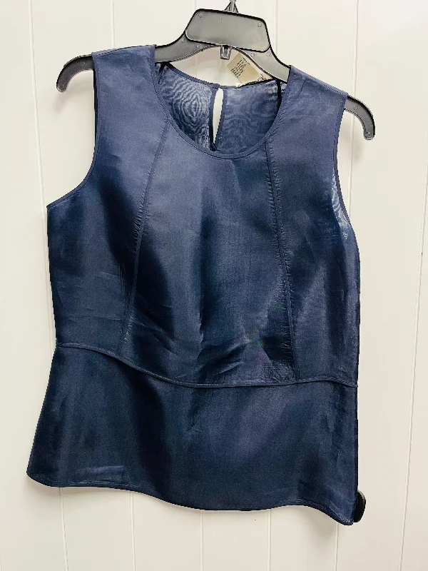 Peplum DressBlouse Sleeveless By HELLOS In Navy, Size: M