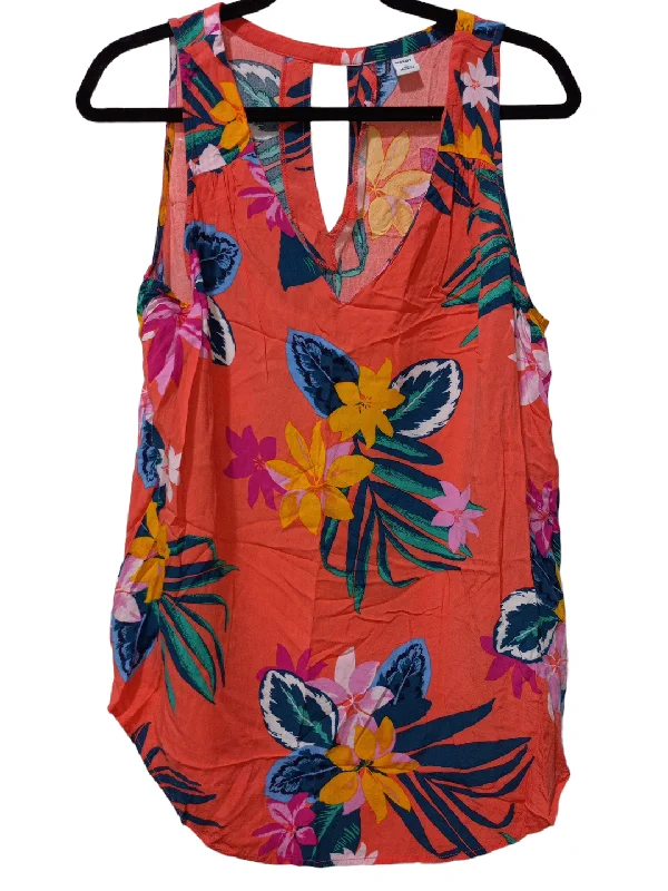 women's vacation dressesFloral Print Blouse Sleeveless Old Navy, Size L