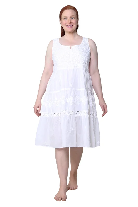 Retro DressLa Cera Plus Size Sleeveless Tiered Chemise