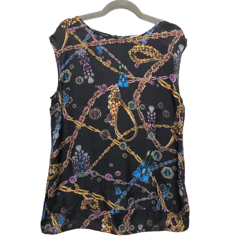 Zip-Up DressMulti-colored Blouse Sleeveless Chaus, Size L