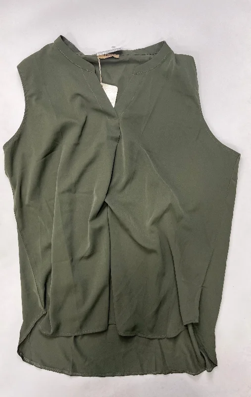 Chiffon DressOlive Blouse Sleeveless Timeson, Size 2x