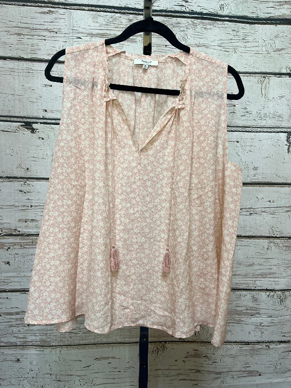 Halter DressPink & White Blouse Sleeveless Madewell, Size M