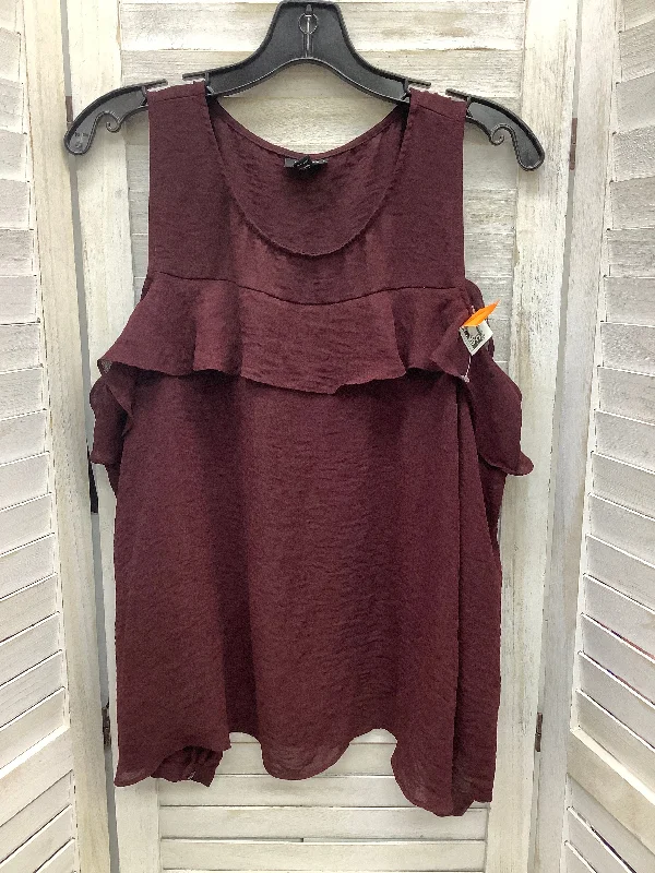 Scoop-Neck DressPurple Blouse Sleeveless Ana, Size Xl