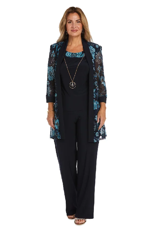 women's cotton dressesR&M Richards 9842 Two Piece Print Formal Pant Set