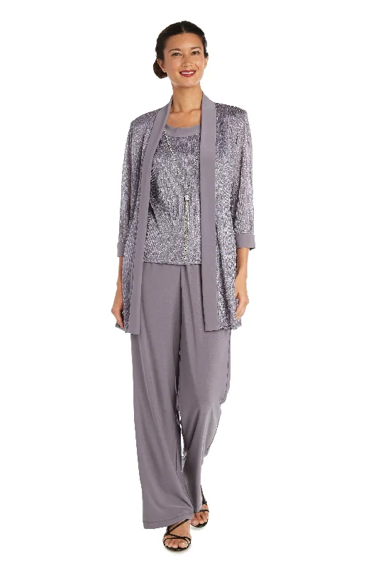 Flowy DressR&M Richards 1782P Formal Metallic Petite Pant Suit