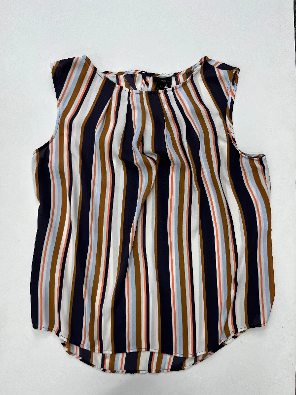 Silk DressStriped Blouse Sleeveless Worthington, Size L