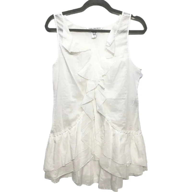 Ball Gown DressWhite Blouse Sleeveless Diane Von Furstenberg, Size 8