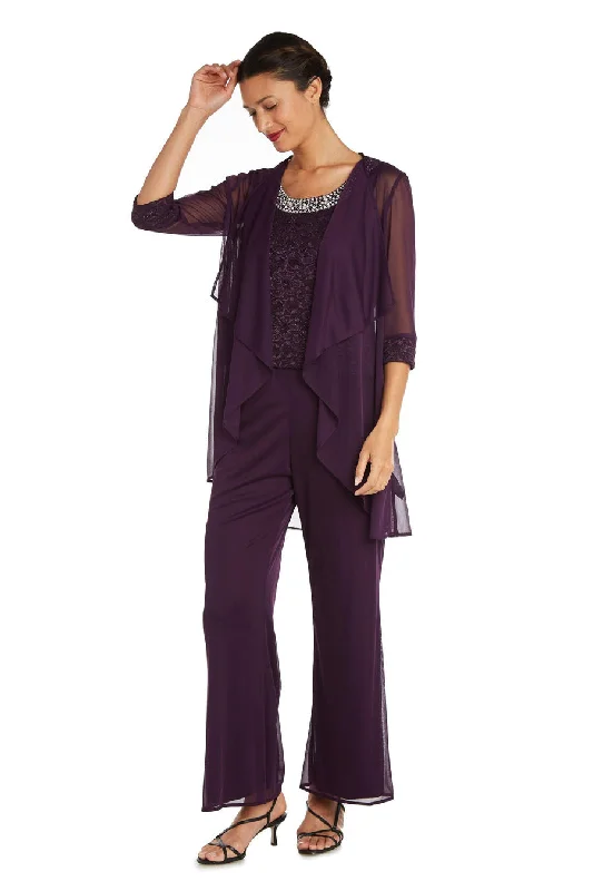 women's everyday pantsPlum 10P R&M Richards 5008P Petite Lace Pant Suit Sale